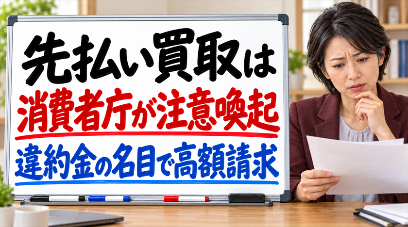 先払い買取は消費者庁が注意喚起。違約金の名目で高額請求