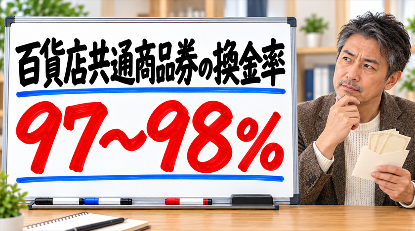 百貨店共通商品券の換金率は97〜98%