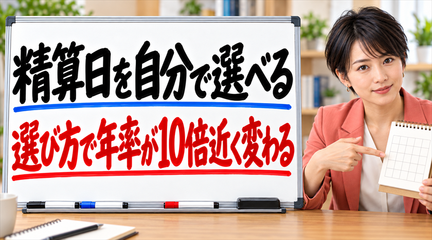 精算日を自分で選べる。選び方で年率が10倍近く変わる